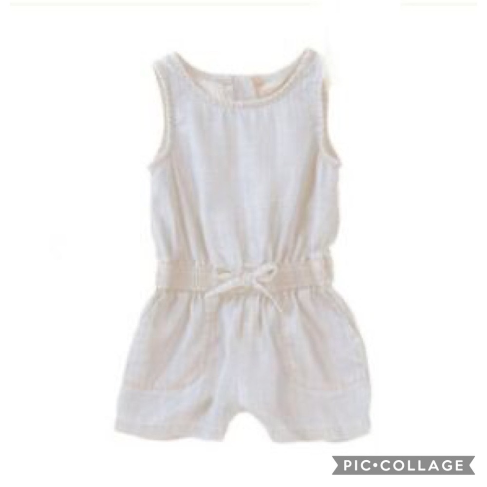 New Auth Grey Vince linen Romper sz XL